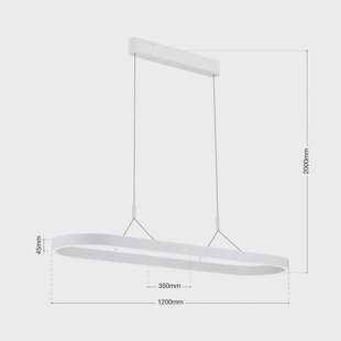 ORION Carrara LED hanglamp, wit, in hoogte verstelbaar, CCT