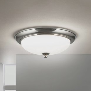 ORION Empire plafondlamp, Ø 35,5 cm, mat nikkel, mat opaal glas