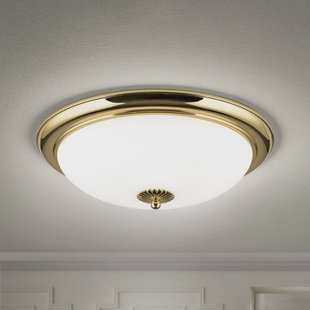 ORION Empire plafondlamp, Ø 48 cm, goud, mat opaalglas
