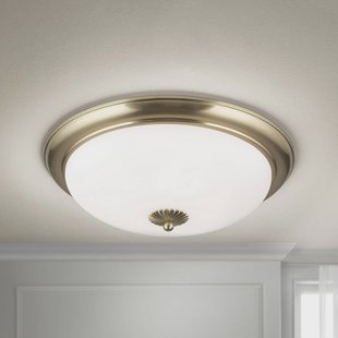 ORION Empire plafondlamp, Ø 48 cm, messing, mat opaalglas