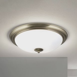 ORION Empire plafondlamp, Ø 48 cm, antiek messing, mat opaalglas