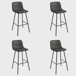 Bronx71 Industriële barkruk Mikky zwart leer 68 - 79 cm - Barkrukken Bronx71 Industriële barkruk Mikky zwart leer 68 - 79 cm - Barkrukken