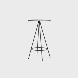 Fjôrd - Bartafel Zwart Ø60cm - Fineer - Bistro