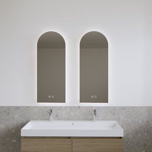 Spiegel Gliss Design Gaya 40x100 cm Rechthoek Verlichting en Spiegelverwarming