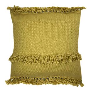 Malagoon Fringe Sierkussen - Mosterdgeel Malagoon Fringe Sierkussen - Mosterdgeel