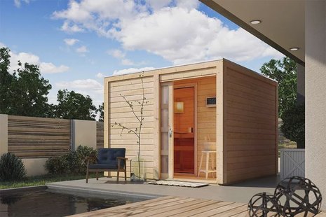 Karibu | Cuben Buitensauna met Voorruimte