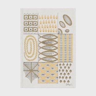 Ekelund Linneväveri Fiskglänta theedoek 35x50 cm Geel