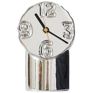 HKliving Retro Ceramic Klok Chrome