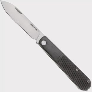 Real Steel Barlow RB1, 8041B Droppoint 12C27, Black PC, slipjoint zakmes