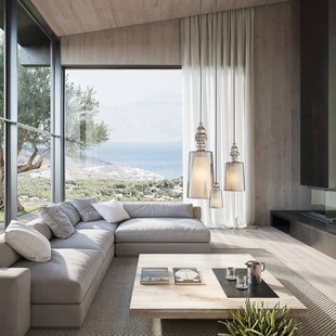 Karman hanglamp Alibaglass Medium, vernikkeld, Ø 18 cm