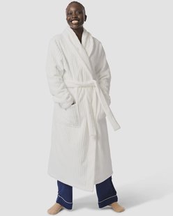 HEMA Badjas rib fleece wit (wit)