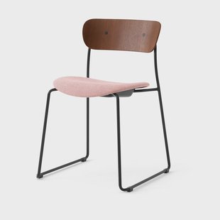 &Tradition Pavilion AV52 stoel gestoffeerde zitting Black-Ecriture 0640