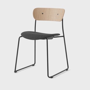 &Tradition Pavilion AV52 stoel gestoffeerde zitting Black-Re-wool 0198