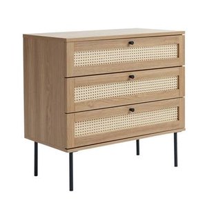 Rebellenclub Berley Dressoir met Lades - Eiken met Rattan Rebellenclub Berley Dressoir met Lades - Eiken met Rattan
