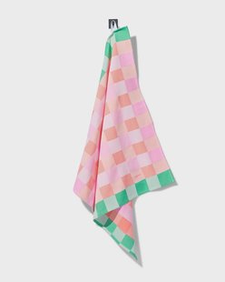 HEMA Theedoek 65x65cm katoen ruiten roze (multi)