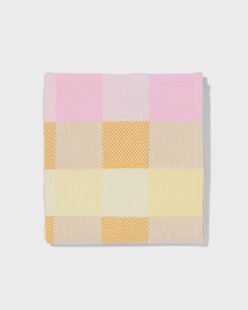 HEMA Theedoek 65x65cm katoen tompouce roze (geel)