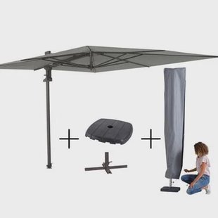 Madison Parasol Saint-Tropez grey + voet + hoes
