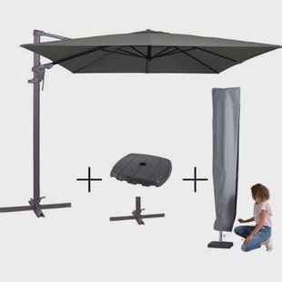 Madison Parasol monaco flex III grey + voet + hoes