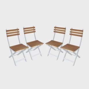 sweeek - Vouwbare acacia tuinstoel (Set van 4)