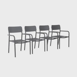 sweeek - Stapelbare tuinstoelen van aluminium en textileen (Set van 4)