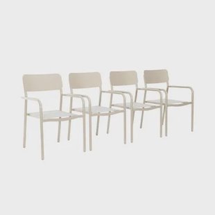 sweeek - Stapelbare tuinstoelen van aluminium en textileen (Set van 4)