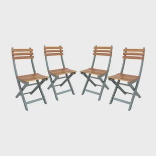sweeek - Vouwbare acacia tuinstoel (Set van 4)