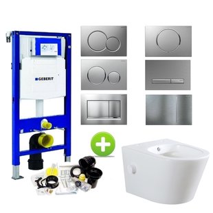 Geberit up320 Toiletset Bidesta | Rimless | Met Bidetkraan | Mat Wit | Sigma Drukplaat