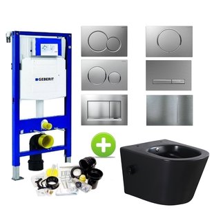 Geberit up320 Toiletset Bidesta | Rimless | Met Bidetkraan | Mat Zwart | Sigma Drukplaat