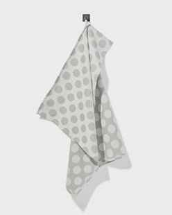 HEMA Theedoek 65x65cm katoen stippen grijsgroen (groen)