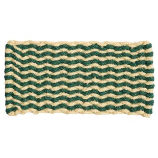 Hay Coco Deurmat Stripe 40x80 Dark Green/White