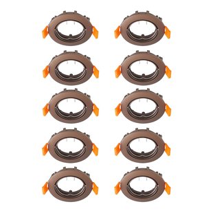 Prios plafond inbouwlamp Fibur, brons, zink, Ø 8.2cm, 10 stuks