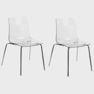 Beliani - SILERTON - Eetkamerstoel set - Transparant - Polycarbonaat