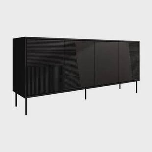 Meubella - Dressoir Blanes - Mat zwart - 200 cm