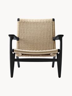 Loungefauteuil CH25 met handgevlochten zitvlak en rugleuning
