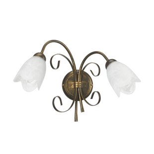 ONLI Wandlamp Odino, 2-lamps, bronskleurig, metaal, glas