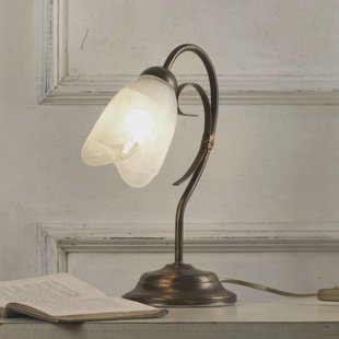 ONLI Tafellamp Odino, 1-lamp, bronskleurig, metaal, glas