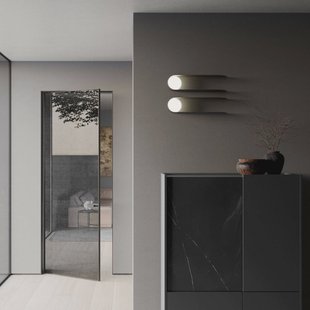 Fabbian Comet wandlamp, antraciet, metaal, glas, G9