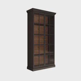 Meubella - Vitrinekast Leroy - Zwart eiken - 102 cm