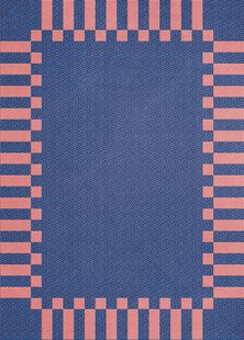 Layered - Vloerkleed Teklan Frame Wool Rug Cobalt Salmon -