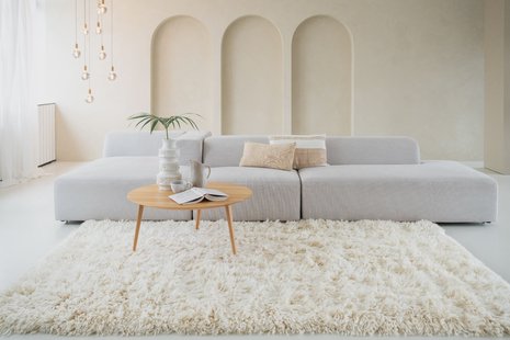 MOMO Rugs - Vloerkleed Snow White Plain Ivory - 200x300 cm
