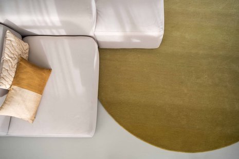 MOMO Rugs Designer Collection - MOMO Rugs Designer Elvire Gradient Dot Forrest Green - 350 rond Vloerkleed