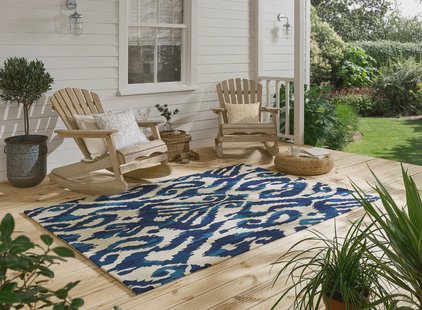 Sanderson - Kasuri Indigo outdoor 446208 - 160x230 cm Vloerkleed