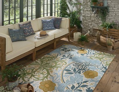 Morris & Co - Seaweed River Wandle outdoor 427008 - 250x350 cm Vloerkleed