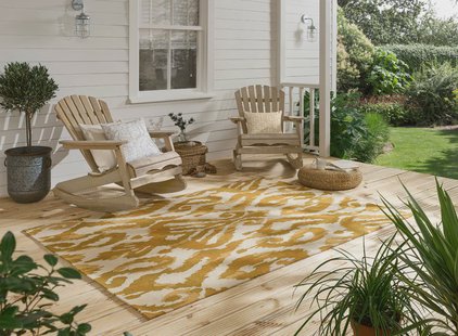 Sanderson - Kasuri Ochre outdoor 446203 - 160x230 cm Vloerkleed Sanderson - Kasuri Ochre outdoor 446203 - 160x230 cm Vloerkleed