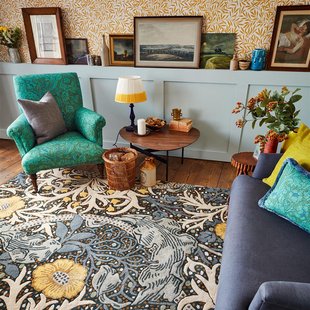 Morris & Co - Seaweed Teal 127008 - 170x240 cm Vloerkleed