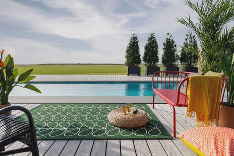 Orla Kiely - Linear Stem Jade Outdoor 460507 - 200x280 cm Vloerkleed