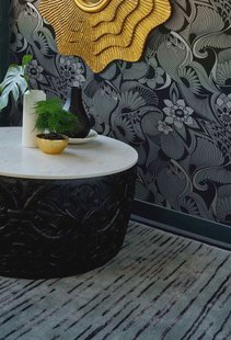 Florence Broadhurst - Slub Charcoal 39405 - 200x280 cm Vloerkleed