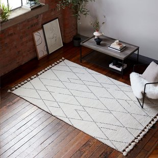 Easy Living - Vloerkleed Nepal Boho Cream/Black Linear Rug -