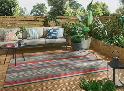 Harlequin - Spectro Stripes-Teal/Sedonia/Rust outdoor 442103 - 200x280 cm Vloerkleed