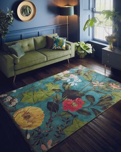 MOMO Rugs - Clarke & Clarke Passiflora Kingfisher -